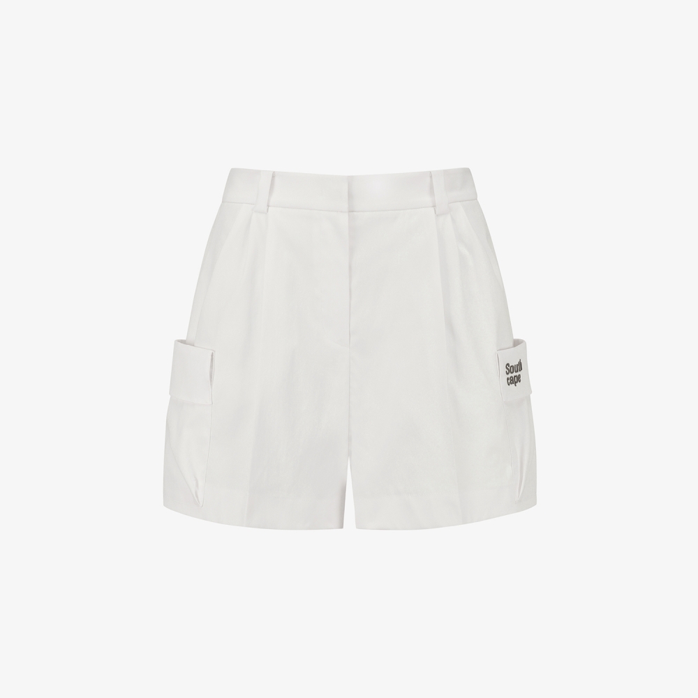 사우스케이프 여성 빅포켓 와이드 숏팬츠_화이트
