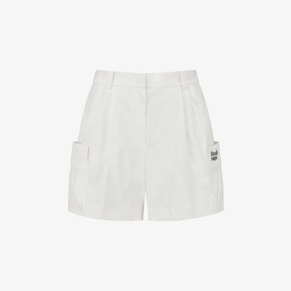 사우스케이프 여성 빅포켓 와이드 숏팬츠_화이트