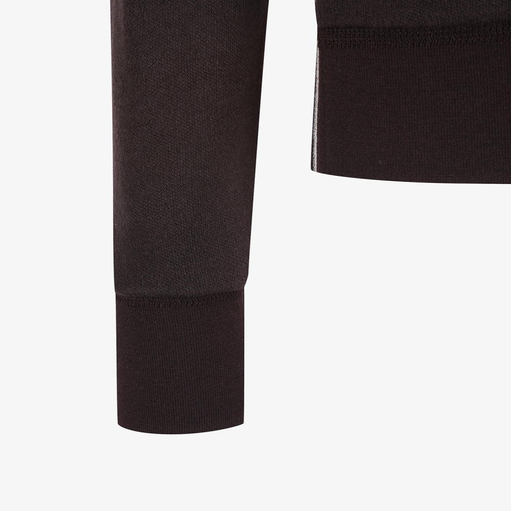 여성 사우스크로스 배색 포인트 후드 집업_브라운