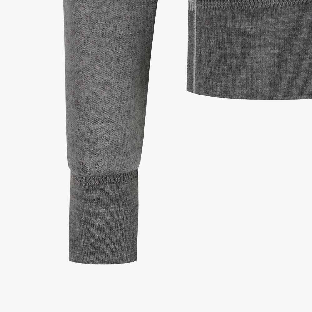 여성 사우스크로스 배색 포인트 후드 집업_그레이