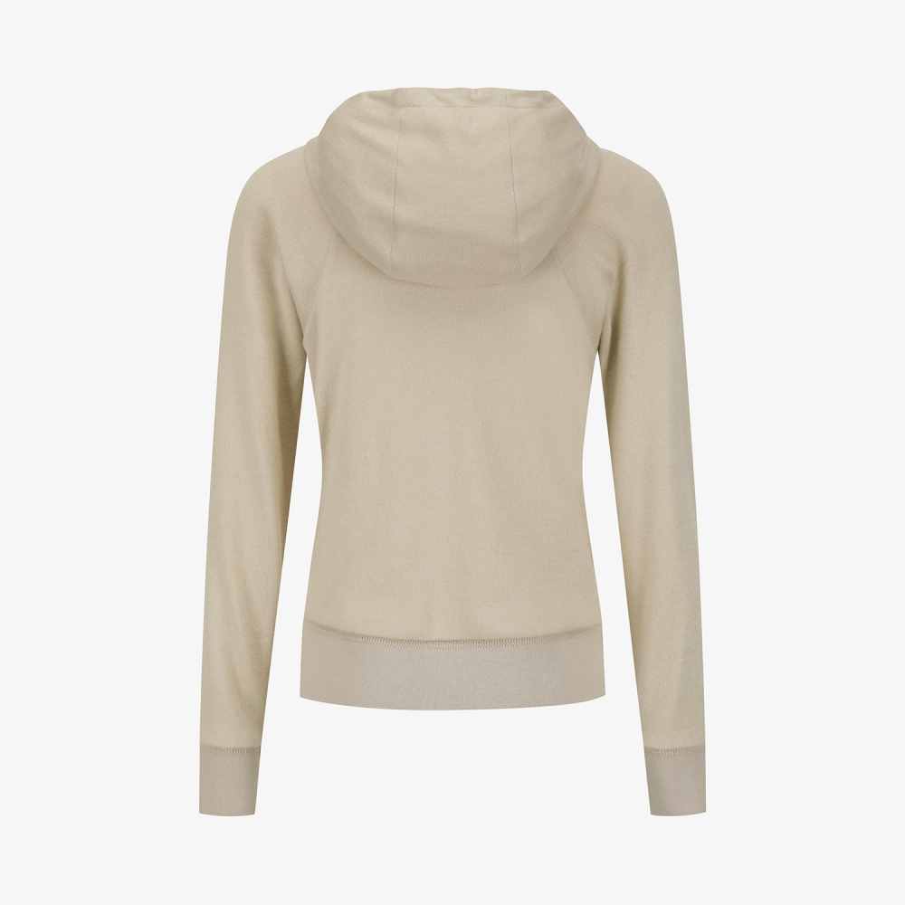 여성 사우스크로스 배색 포인트 후드 집업_라이트 베이지