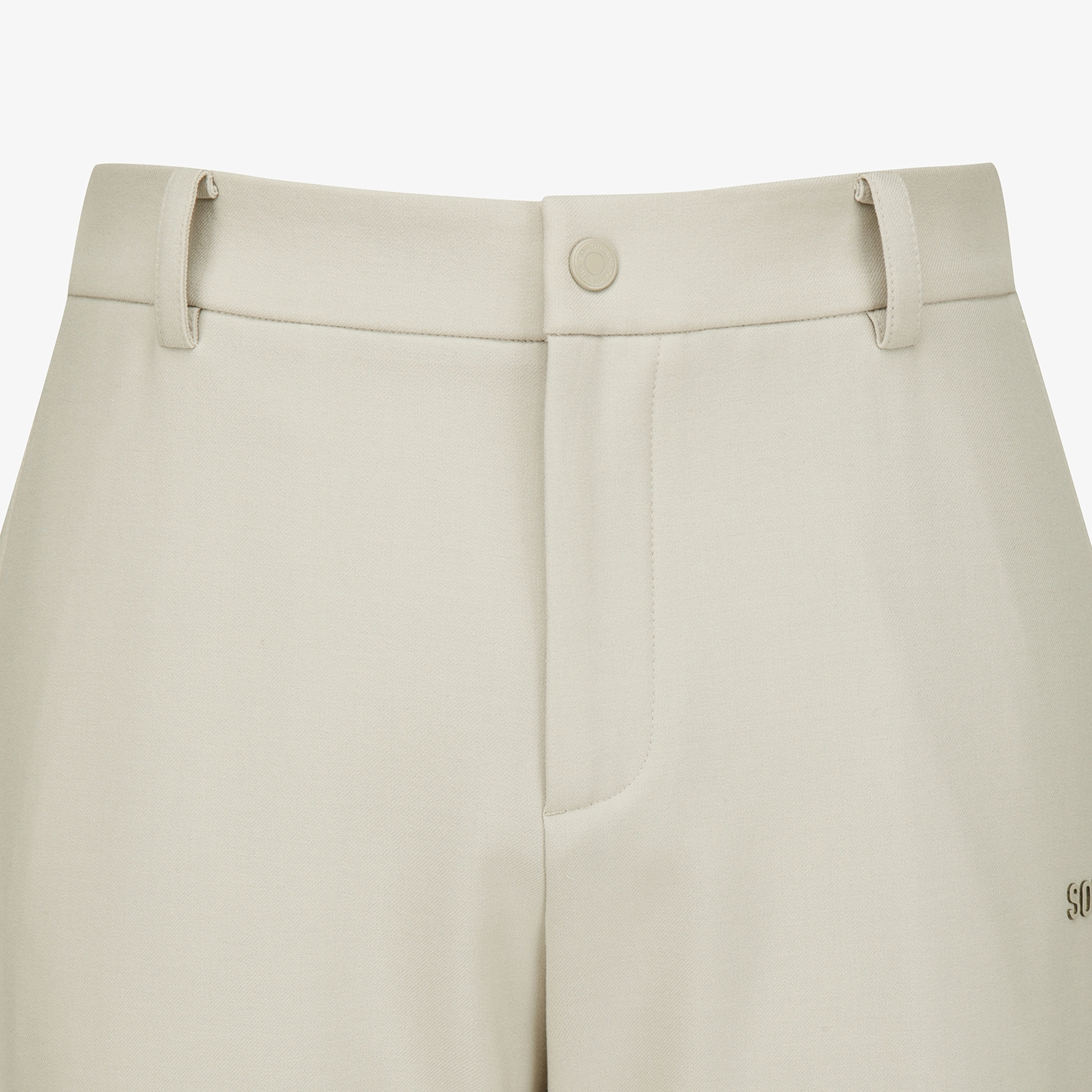 사우스케이프 남성 로고 패치 기모 레귤러핏 팬츠_라이트 베이지
