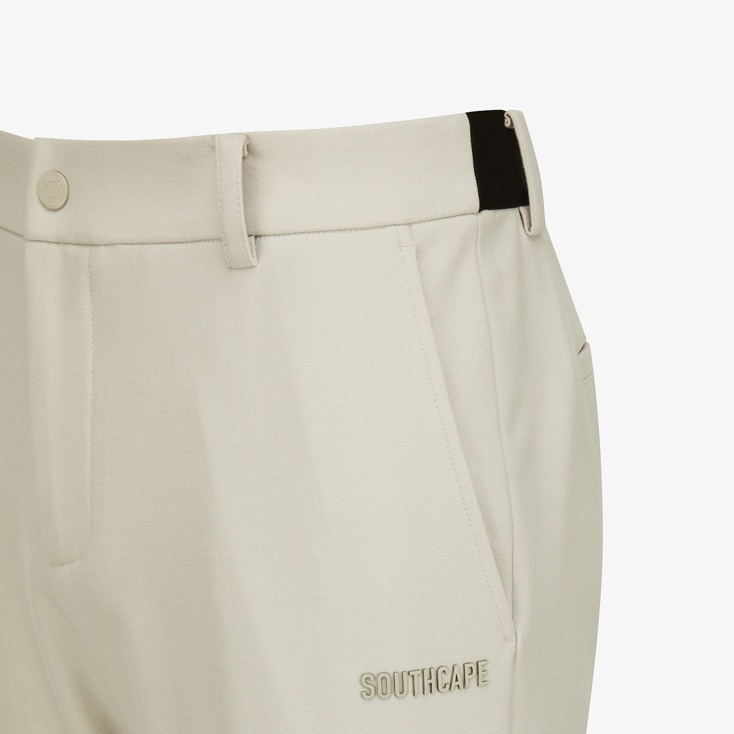 사우스케이프 남성 로고 패치 기모 레귤러핏 팬츠_라이트 베이지