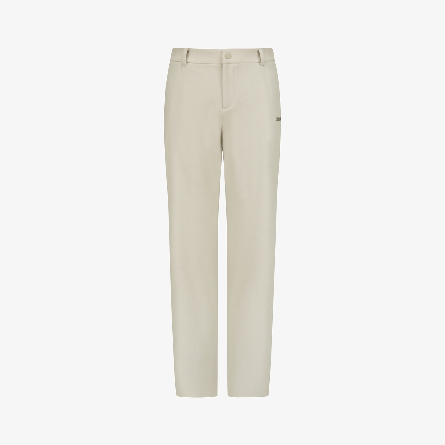 사우스케이프 남성 로고 패치 기모 레귤러핏 팬츠_라이트 베이지