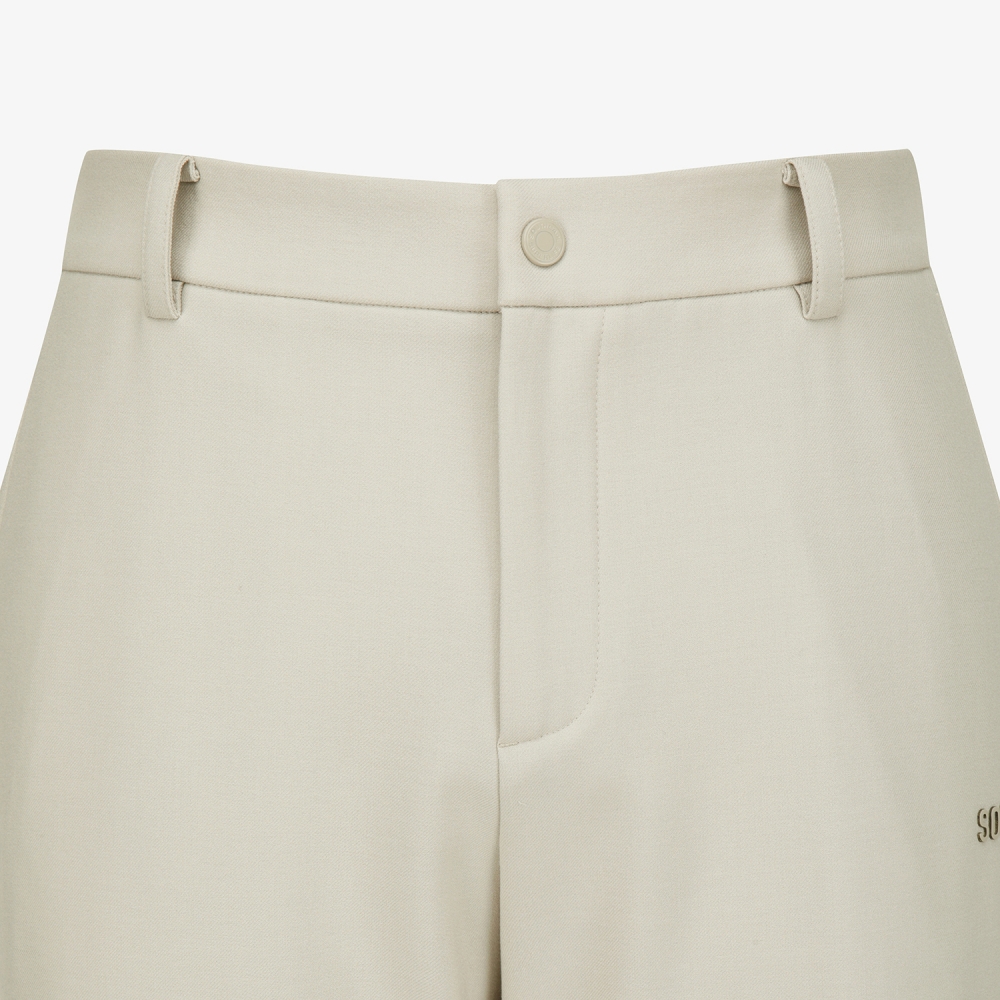 사우스케이프 남성 로고 패치 기모 레귤러핏 팬츠_라이트 베이지
