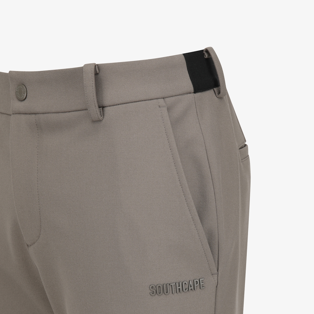 사우스케이프 남성 로고 패치 기모 레귤러핏 팬츠_세피아