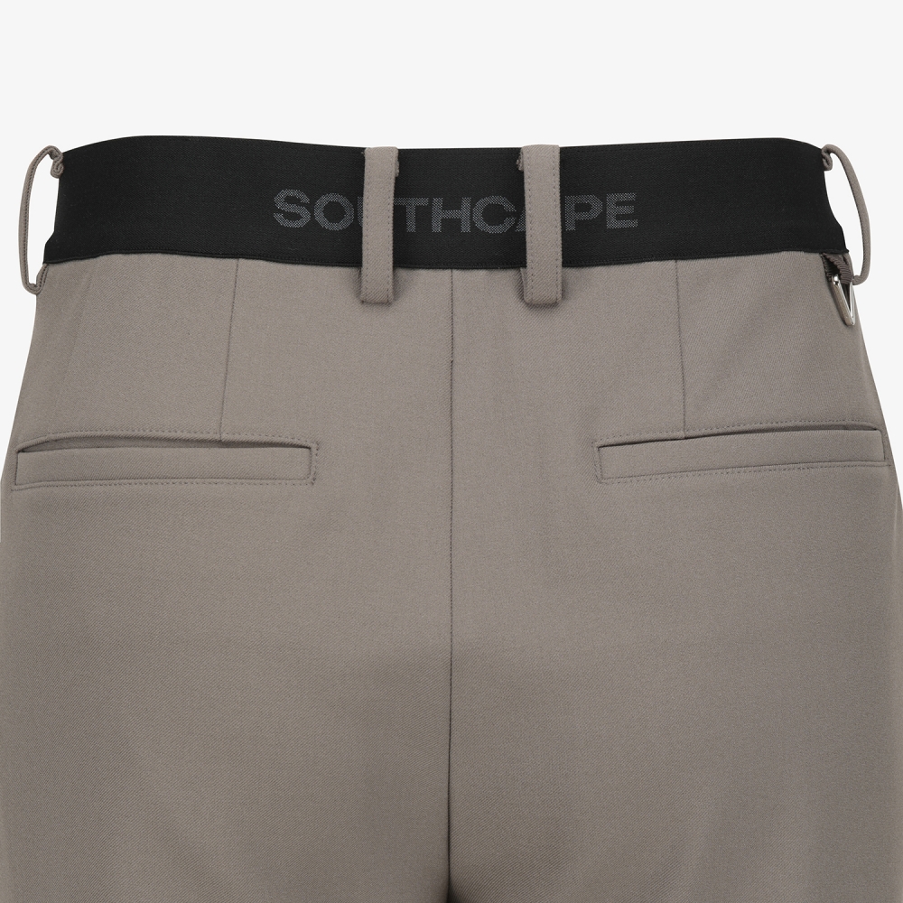 사우스케이프 남성 로고 패치 기모 레귤러핏 팬츠_세피아