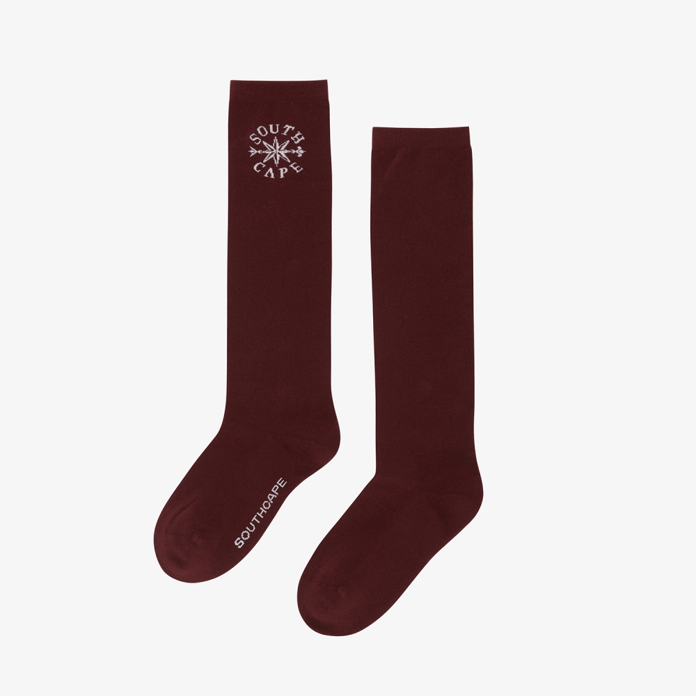 여성 사우스크로스 로고 니삭스_와인