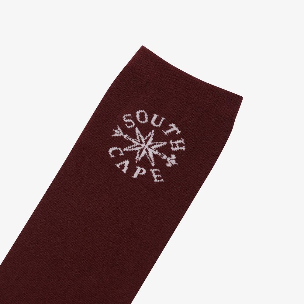 여성 사우스크로스 로고 니삭스_와인