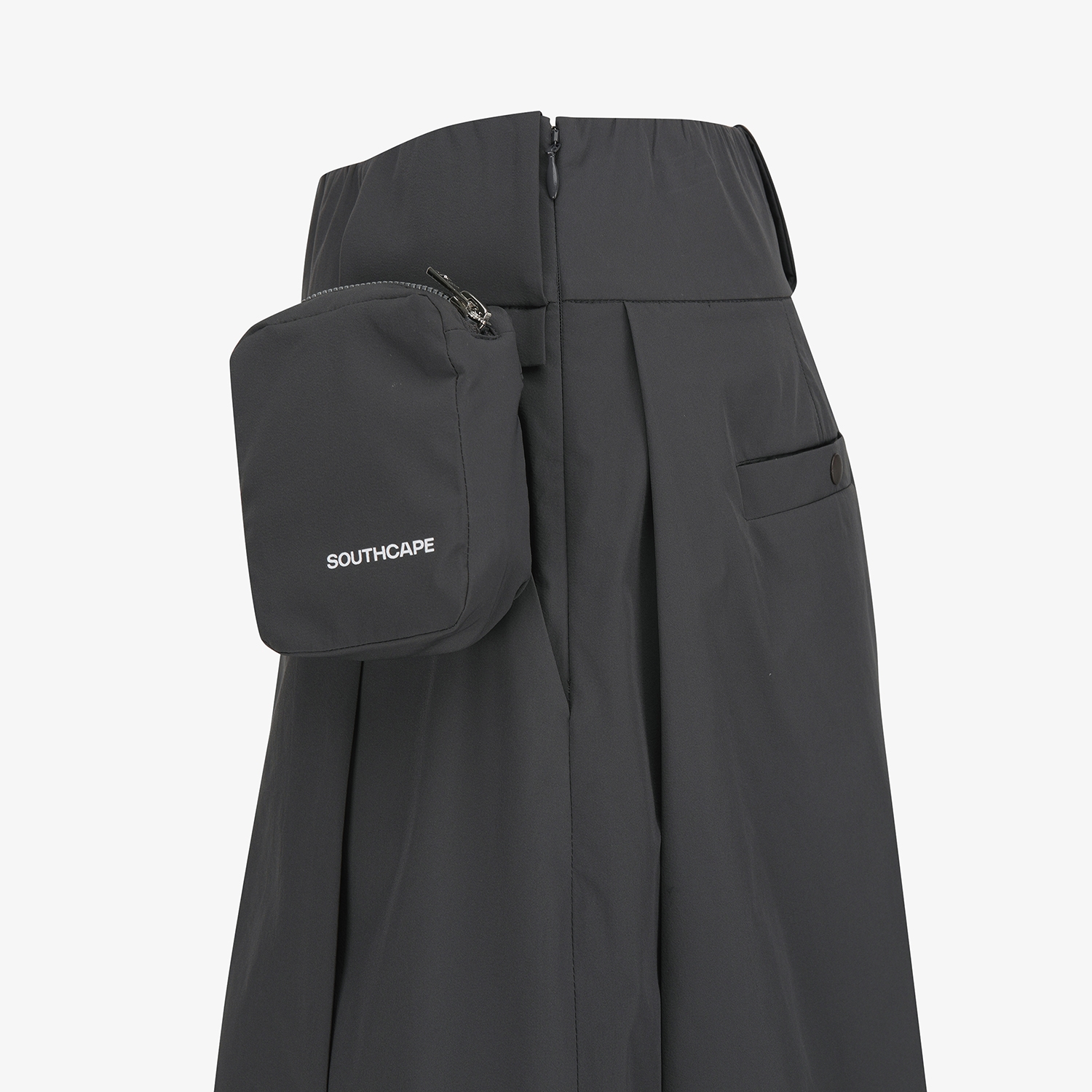 사우스케이프 여성 포켓 플리츠 큐롯 팬츠_다크 그레이