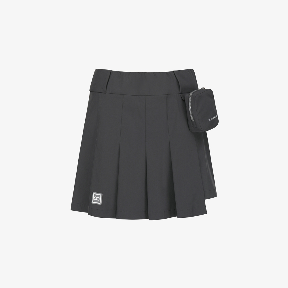 사우스케이프 여성 포켓 플리츠 큐롯 팬츠_다크 그레이