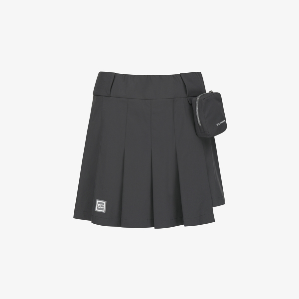 사우스케이프 여성 포켓 플리츠 큐롯 팬츠_다크 그레이