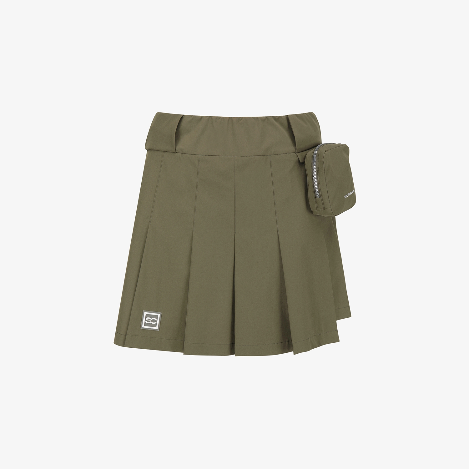 사우스케이프 여성 포켓 플리츠 큐롯 팬츠_카키