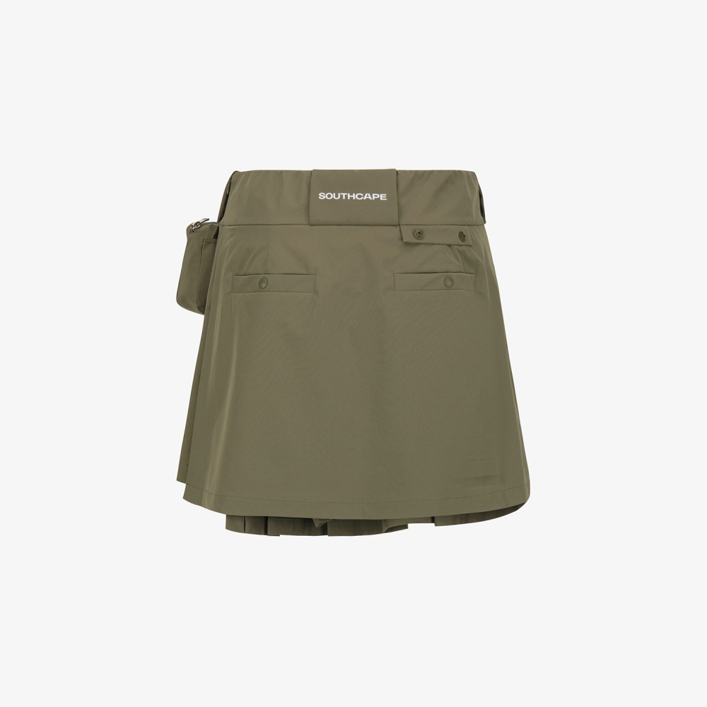 사우스케이프 여성 포켓 플리츠 큐롯 팬츠_카키