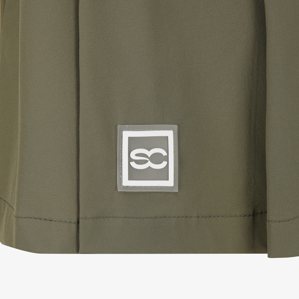 사우스케이프 여성 포켓 플리츠 큐롯 팬츠_카키