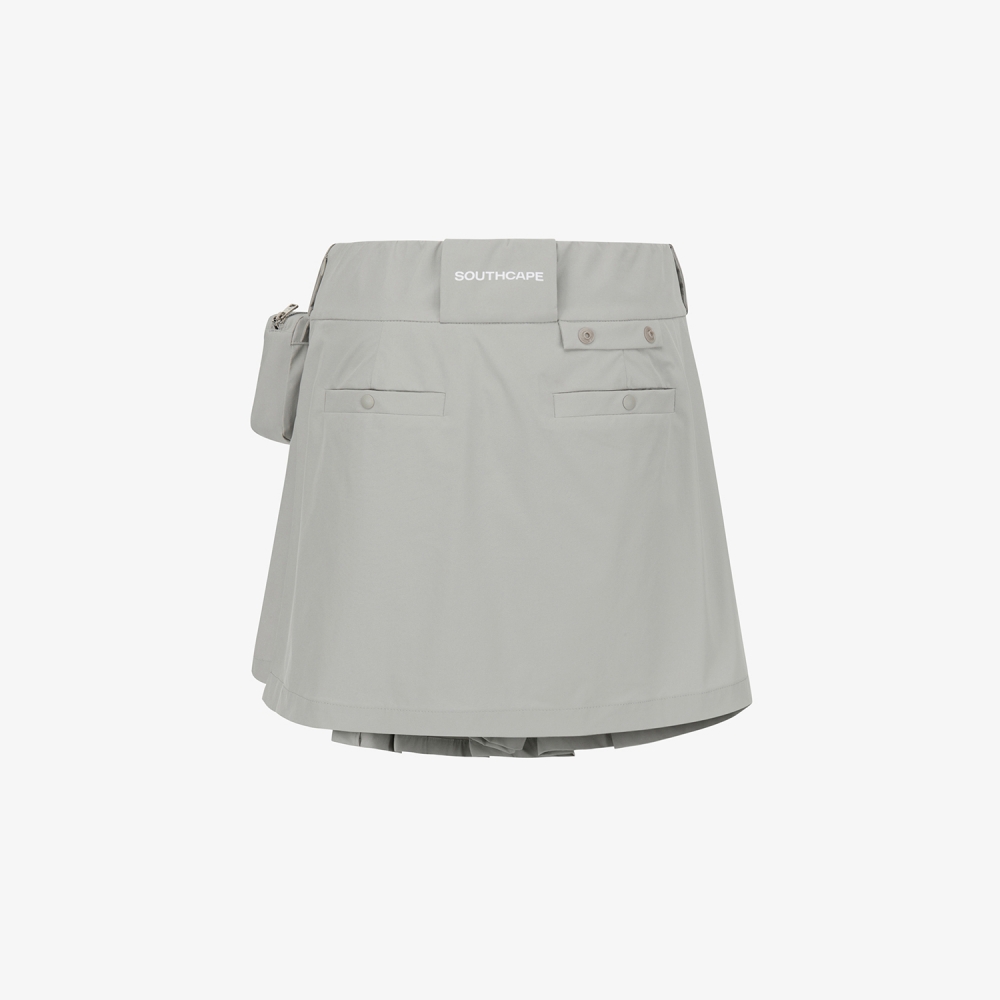 사우스케이프 여성 포켓 플리츠 큐롯 팬츠_라이트 그레이