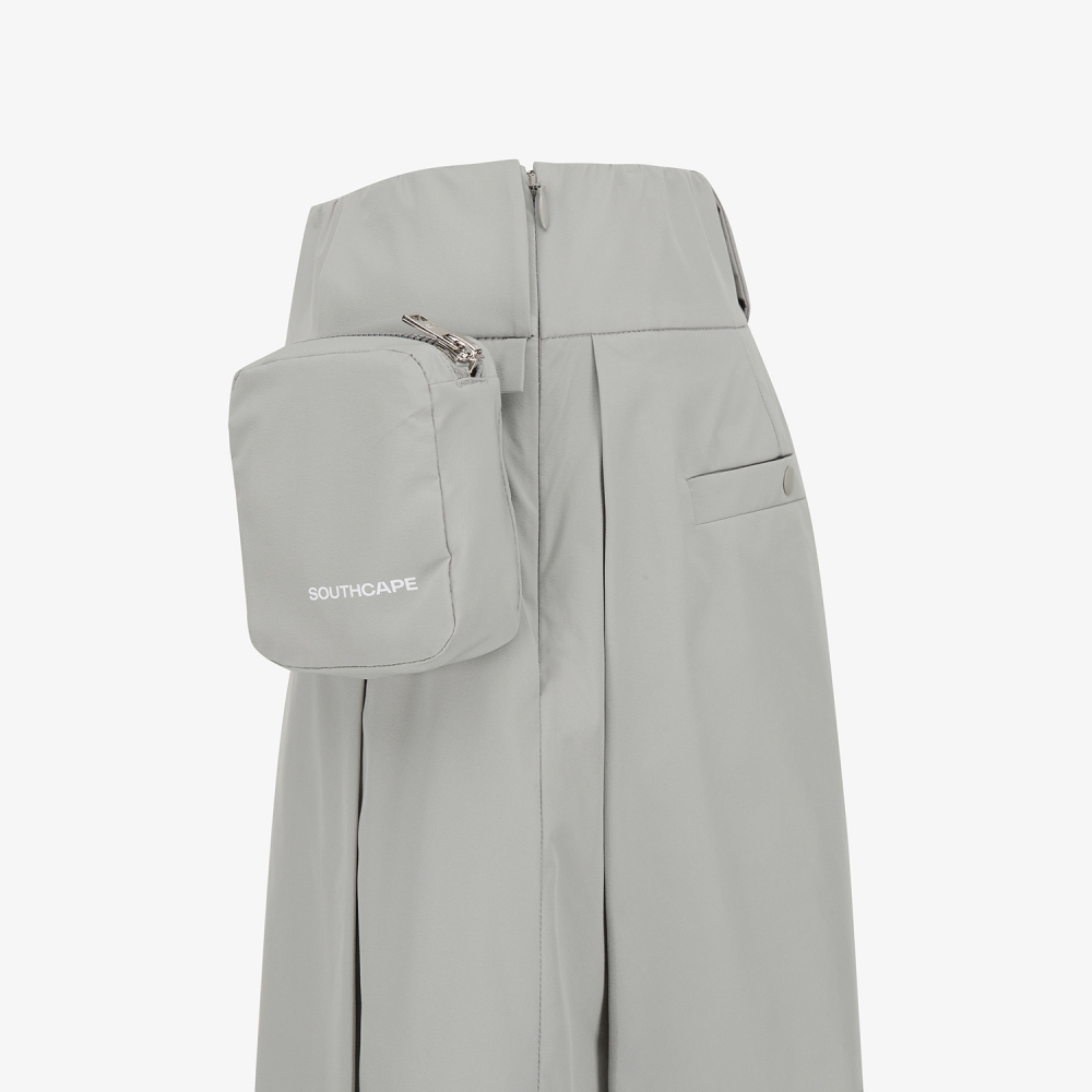 사우스케이프 여성 포켓 플리츠 큐롯 팬츠_라이트 그레이