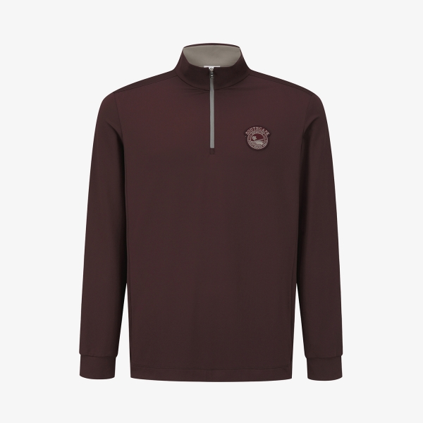 사우스케이프 남성 선라이즈 하우스 와펜 하프넥 집업 티셔츠_와인