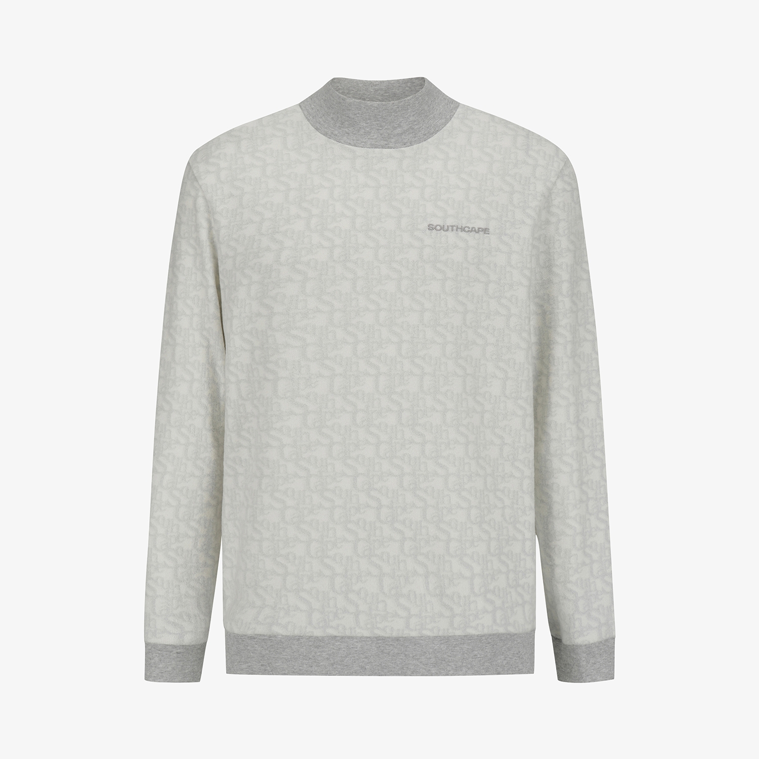 사우스케이프 남성 로고플로우 패턴 하이넥 스웨트 셔츠_라이트 그레이