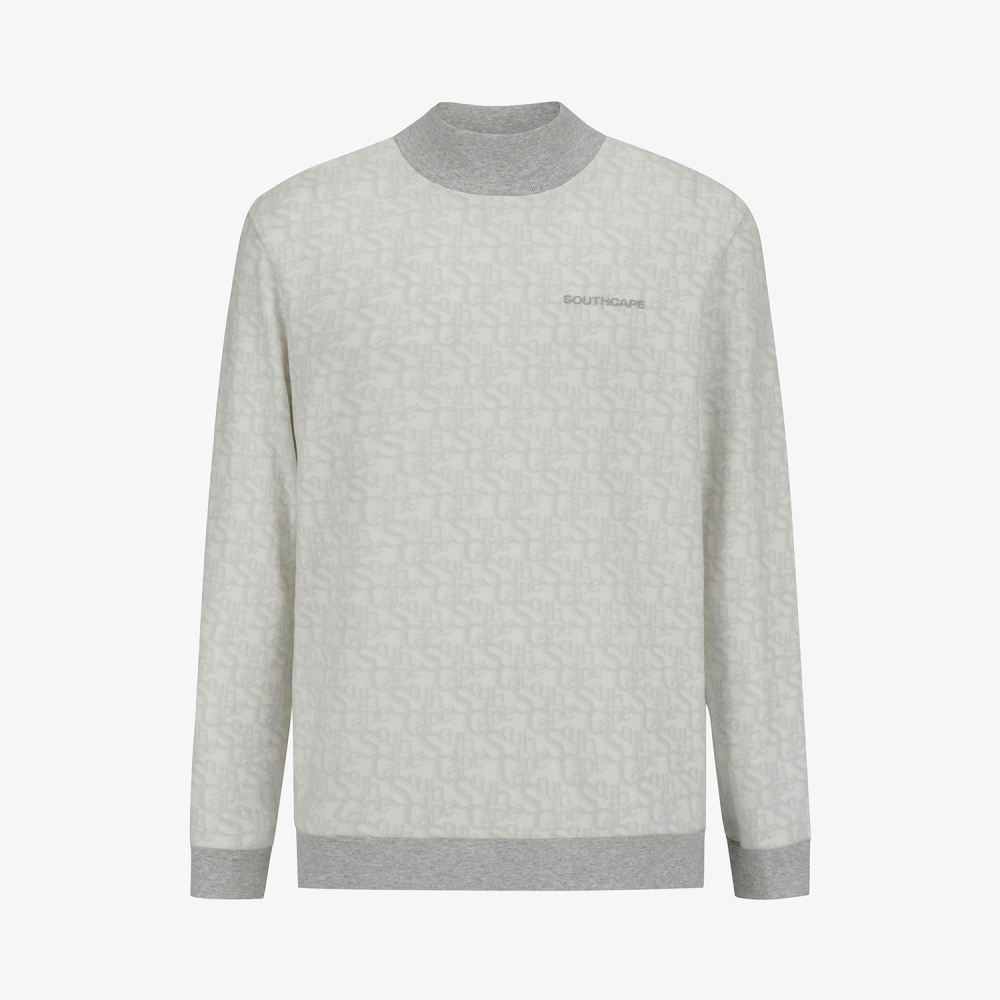 사우스케이프 남성 로고플로우 패턴 하이넥 스웨트 셔츠_라이트 그레이