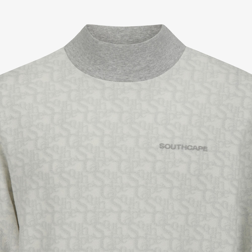사우스케이프 남성 로고플로우 패턴 하이넥 스웨트 셔츠_라이트 그레이