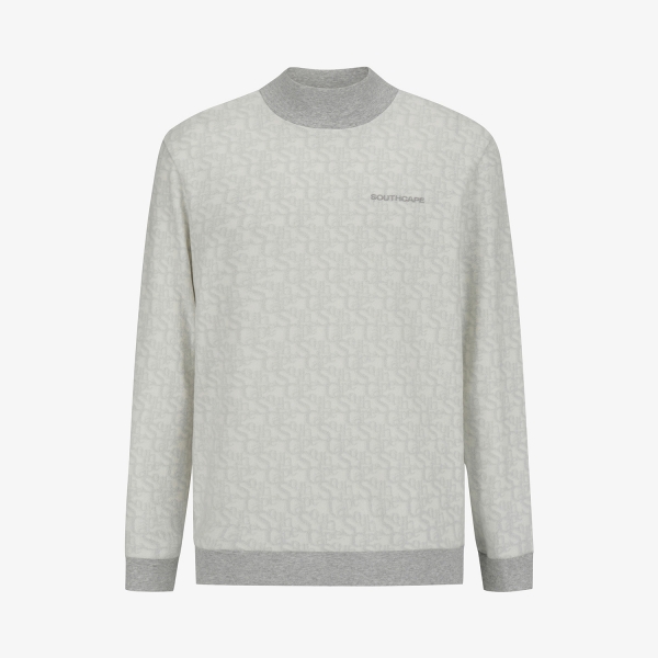 사우스케이프 남성 로고플로우 패턴 하이넥 스웨트 셔츠_라이트 그레이