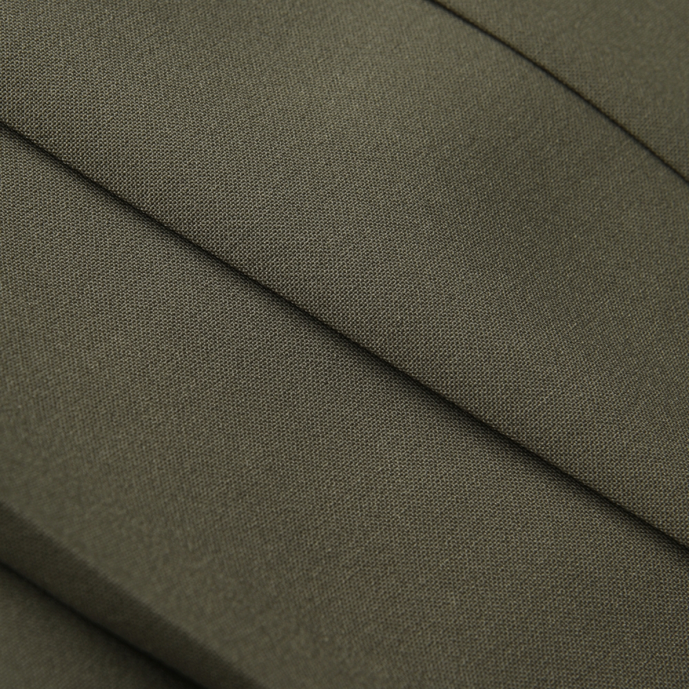 사우스케이프 여성 더블 벨트 플리츠 미디 스커트_카키