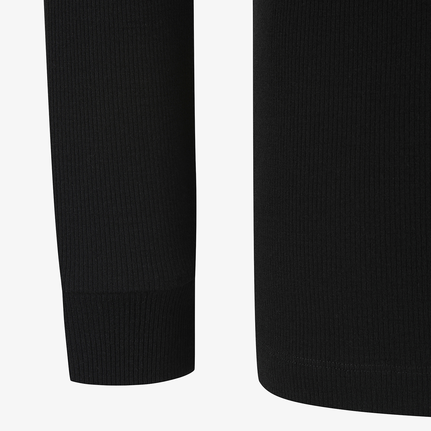 남성 사우스크로스 골지 배색 카라 긴팔 티셔츠_블랙