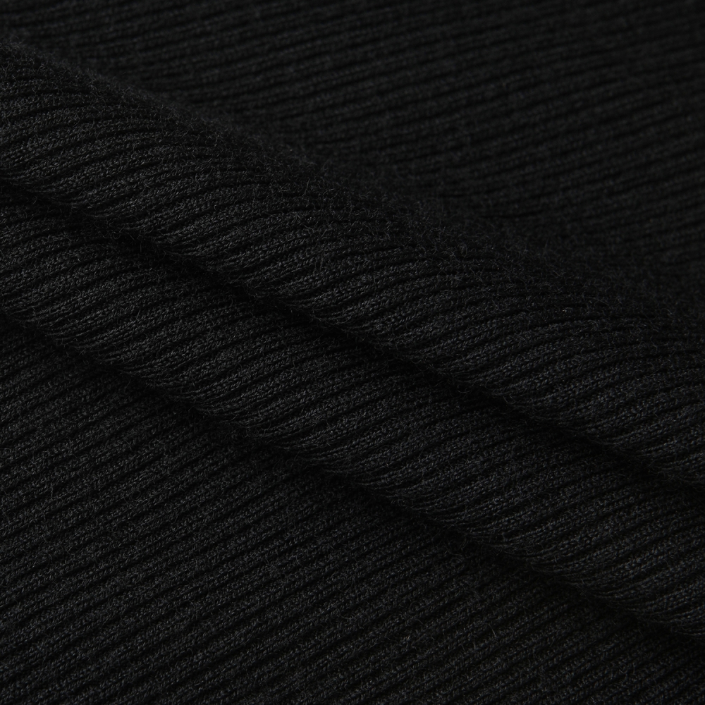 남성 사우스크로스 골지 배색 카라 긴팔 티셔츠_블랙