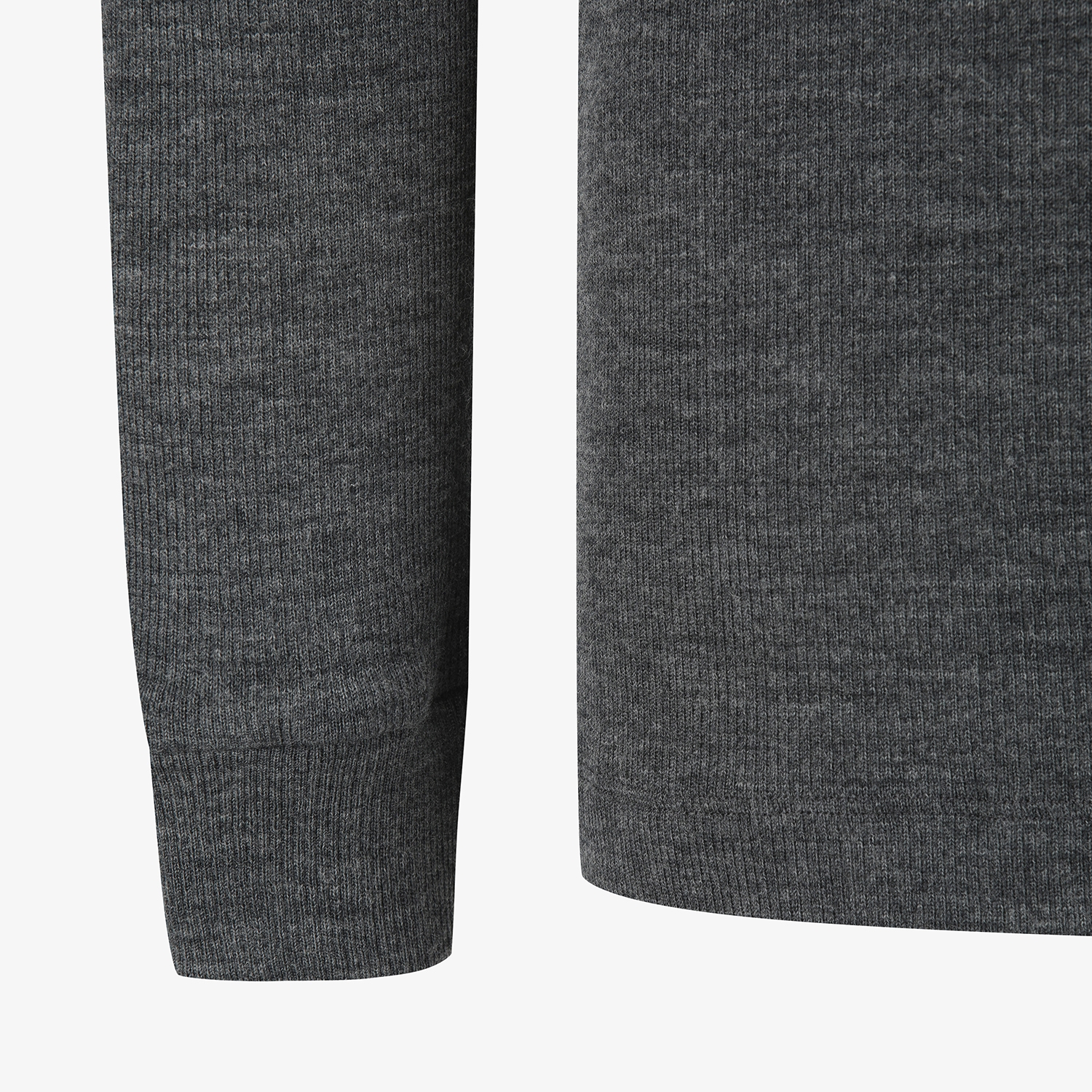 남성 사우스크로스 골지 배색 카라 긴팔 티셔츠_다크 그레이