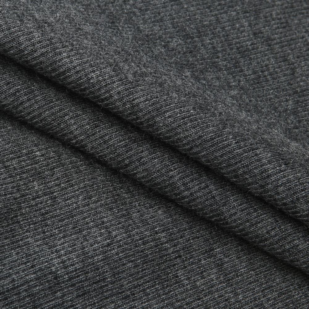 남성 사우스크로스 골지 배색 카라 긴팔 티셔츠_다크 그레이