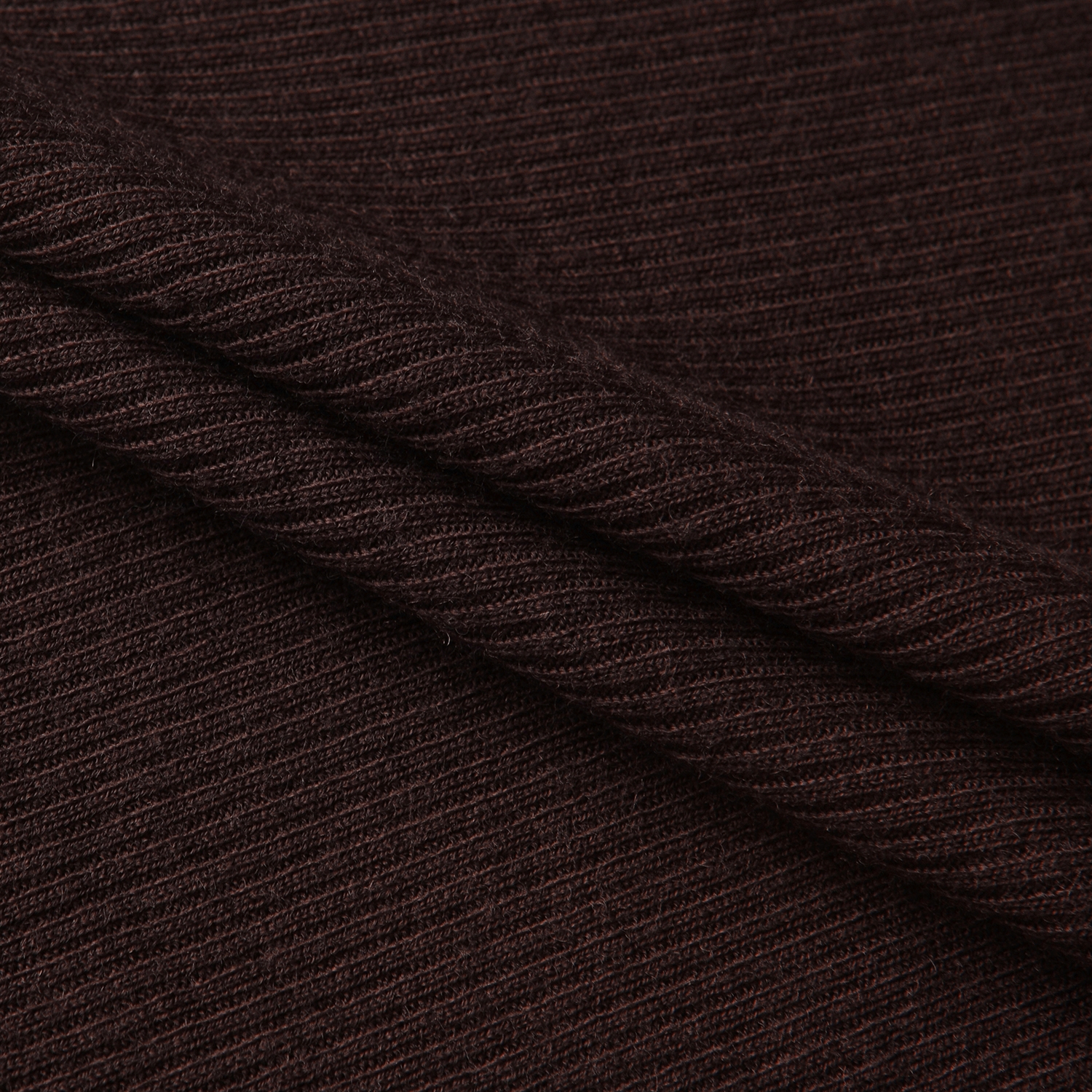 사우스케이프 여성 레이어드 울 카라 골지 티셔츠_브라운