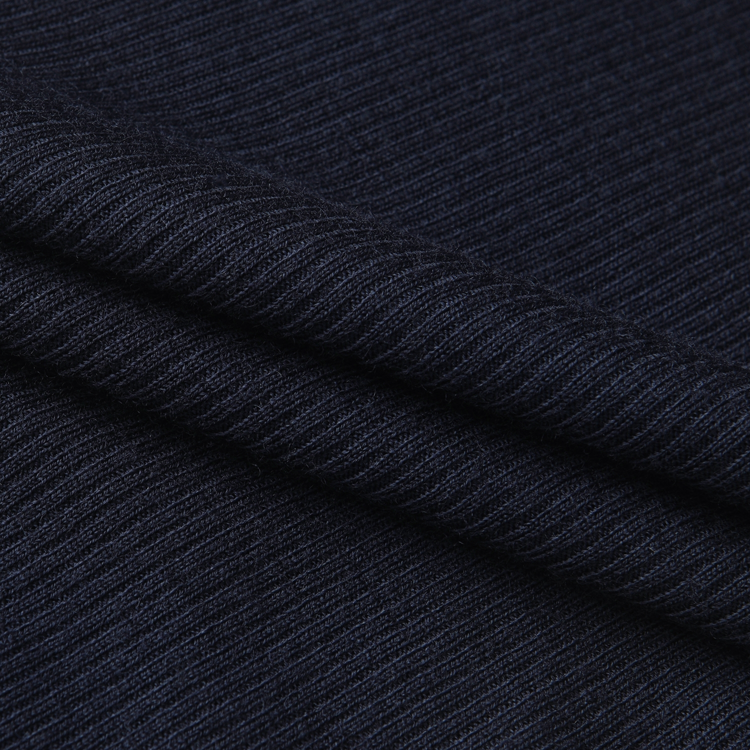 사우스케이프 여성 레이어드 울 카라 골지 티셔츠_네이비