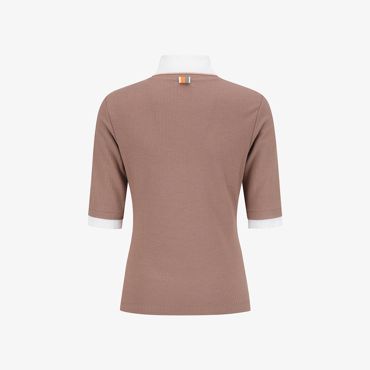 사우스케이프 여성 소프트 터치 골지 카라 티셔츠_다크 핑크