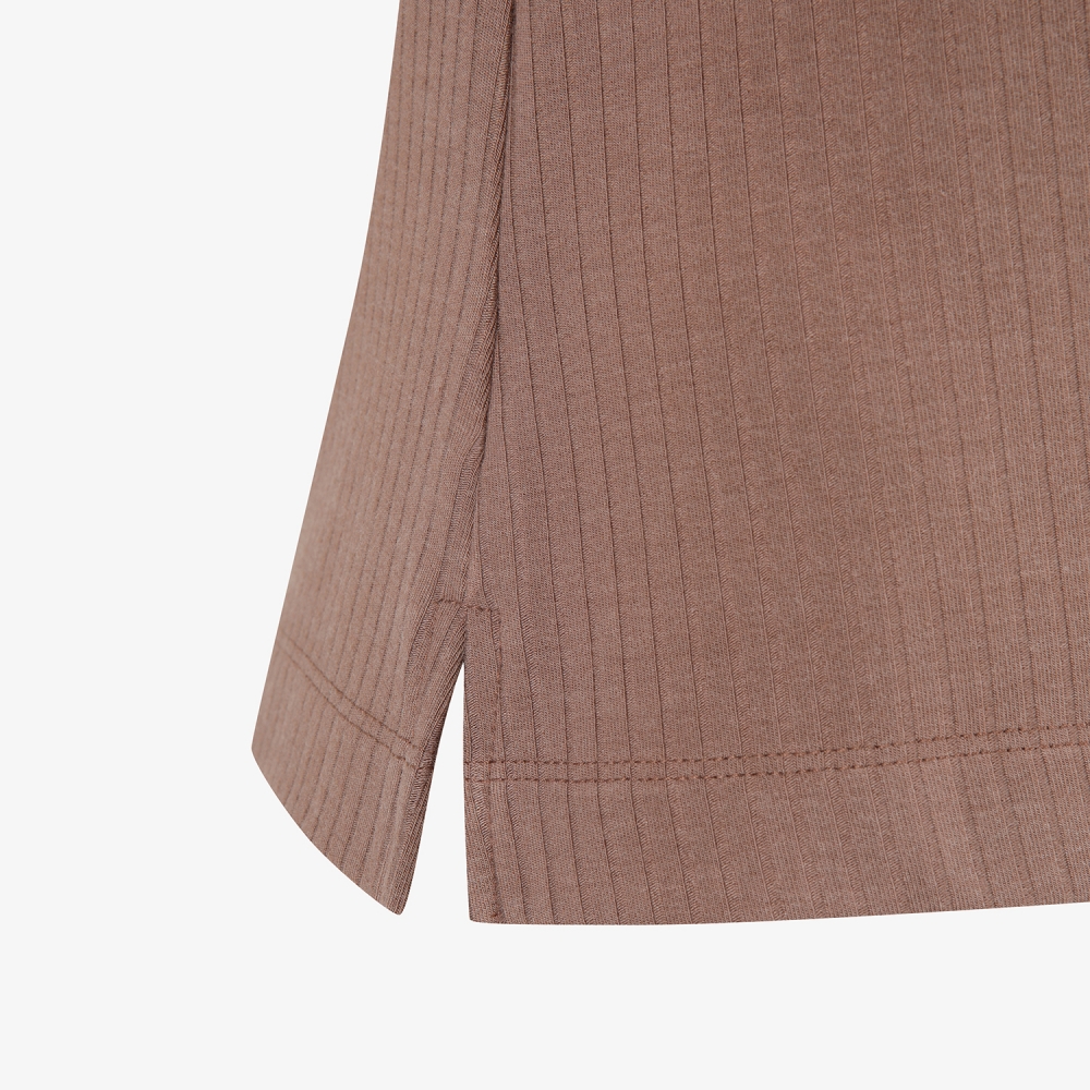 사우스케이프 여성 소프트 터치 골지 카라 티셔츠_다크 핑크