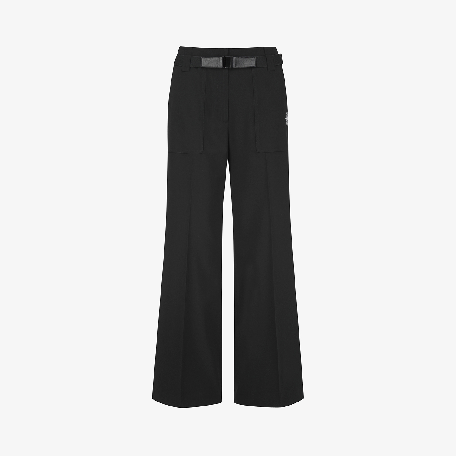 여성 사우스크로스 벨티드 슬림 부츠컷 팬츠_블랙