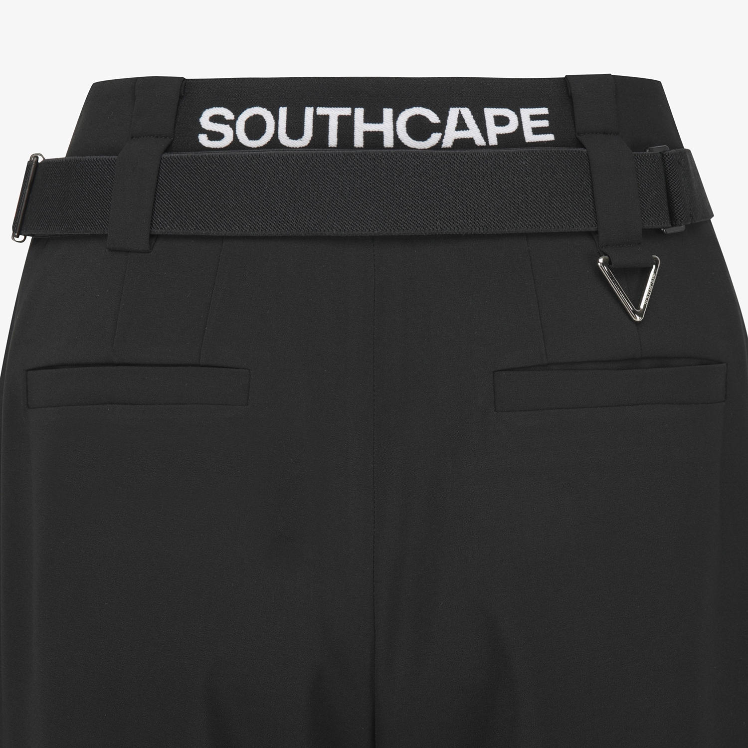 여성 사우스크로스 벨티드 슬림 부츠컷 팬츠_블랙