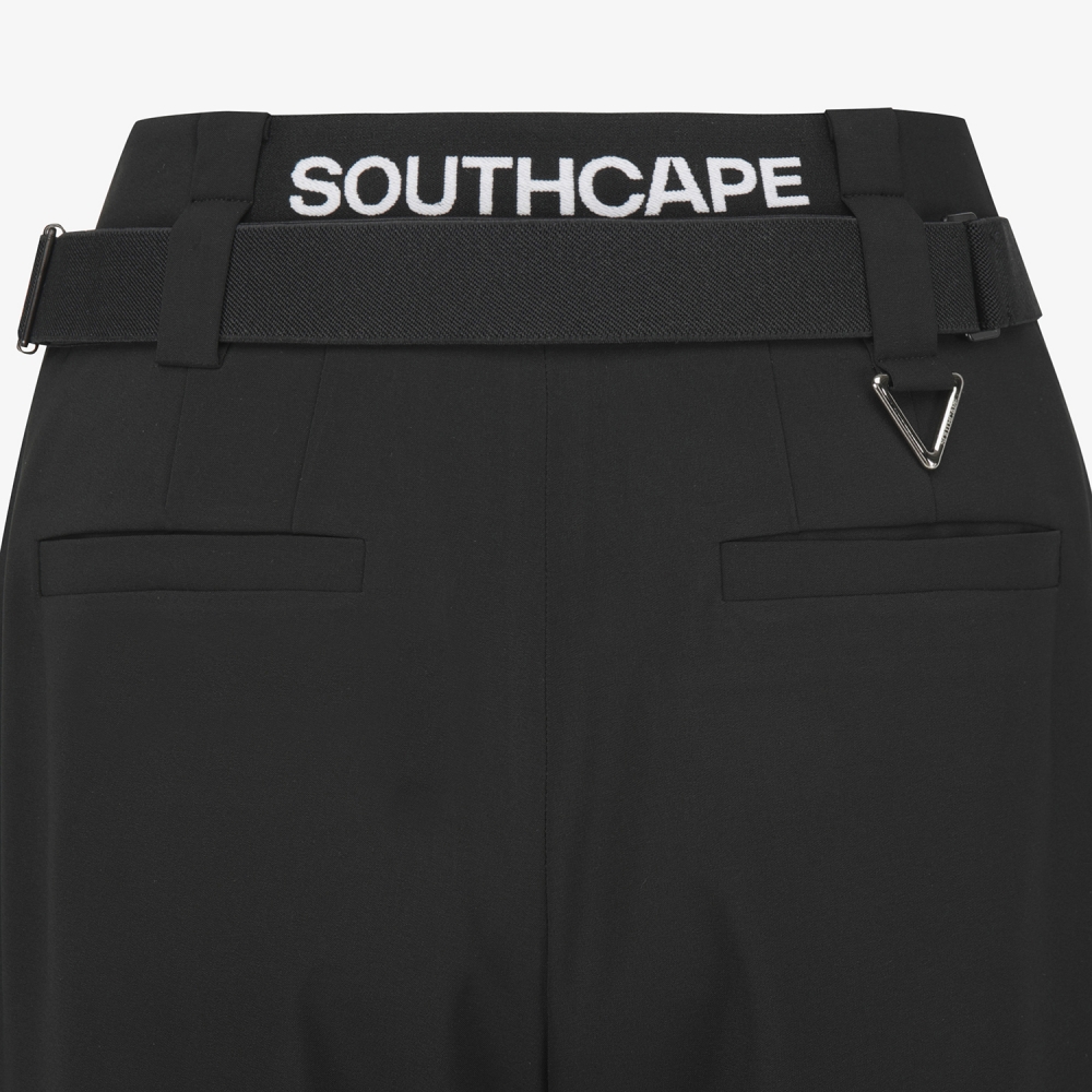 여성 사우스크로스 벨티드 슬림 부츠컷 팬츠_블랙