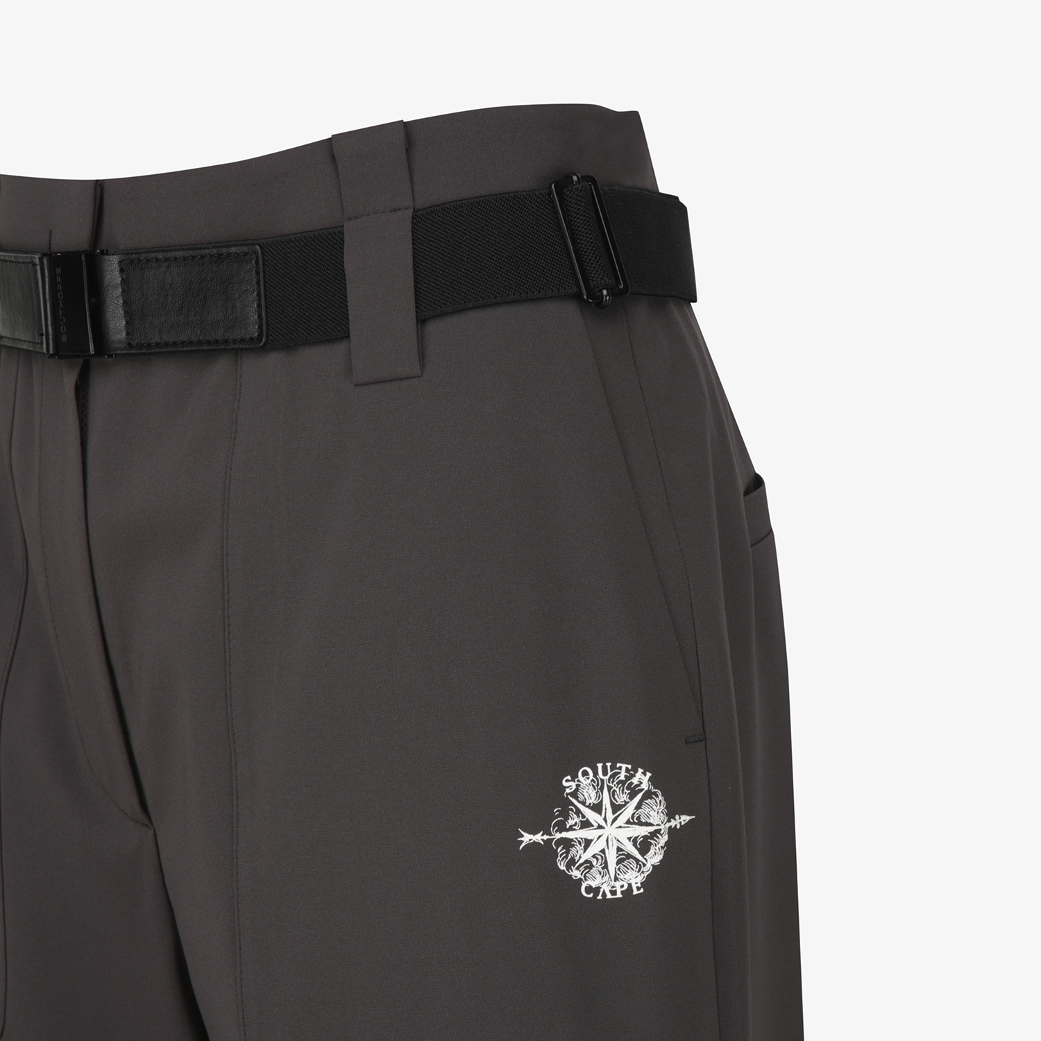 여성 사우스크로스 벨티드 슬림 부츠컷 팬츠_다크 브라운