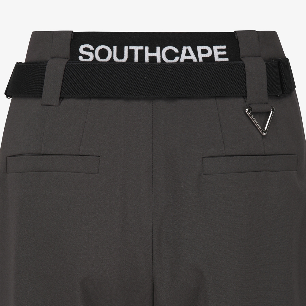 여성 사우스크로스 벨티드 슬림 부츠컷 팬츠_다크 브라운