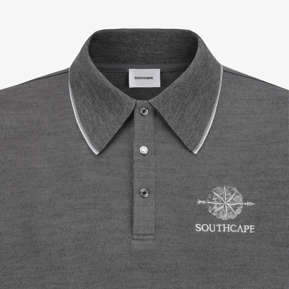 남성 사우스크로스 빅카라 긴팔 티셔츠_그레이