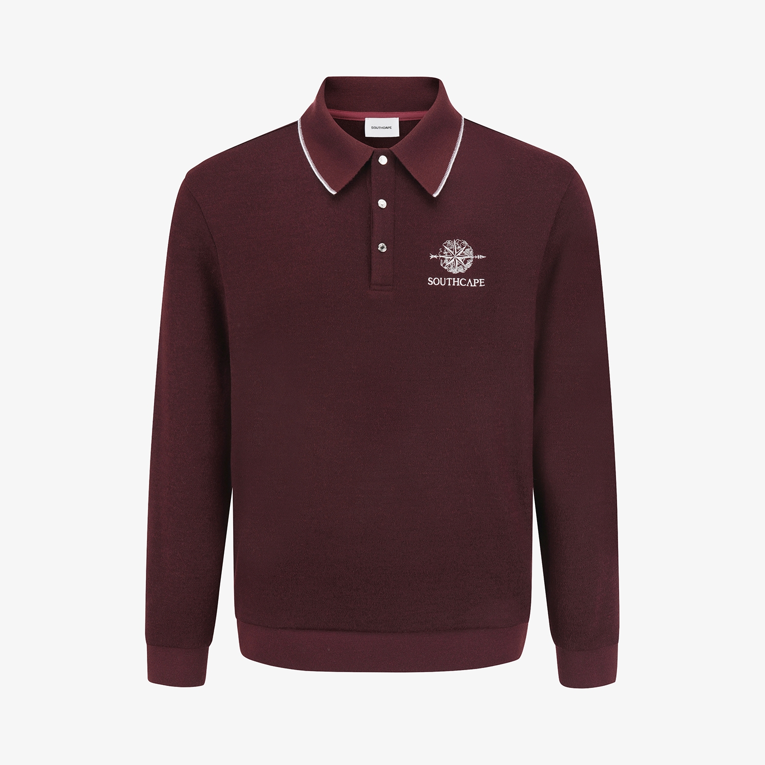 남성 사우스크로스 빅카라 긴팔 티셔츠_와인