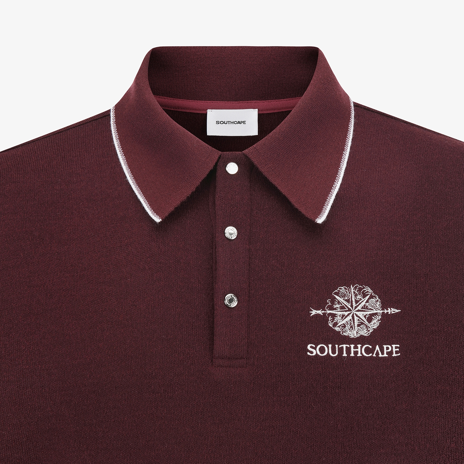 남성 사우스크로스 빅카라 긴팔 티셔츠_와인