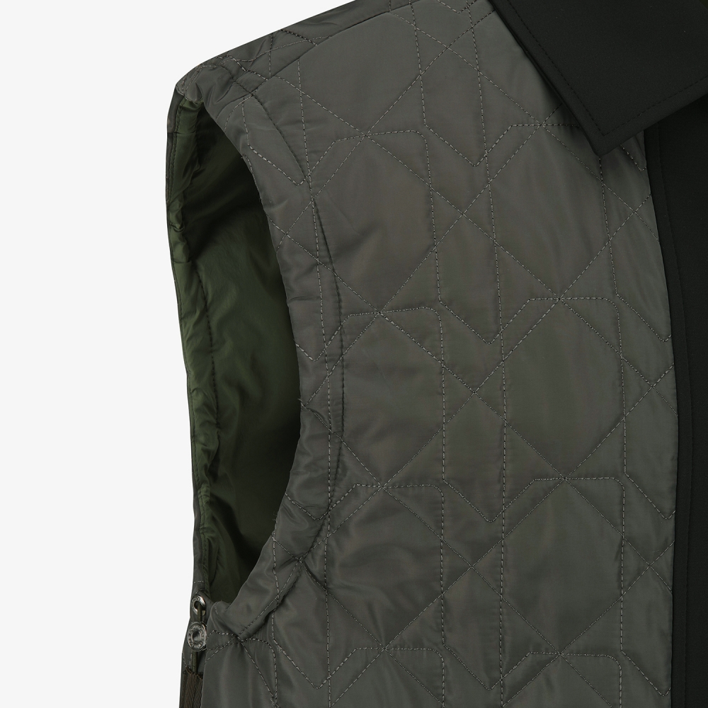 사우스케이프 남성 퀼팅 패딩 카라 베스트_카키