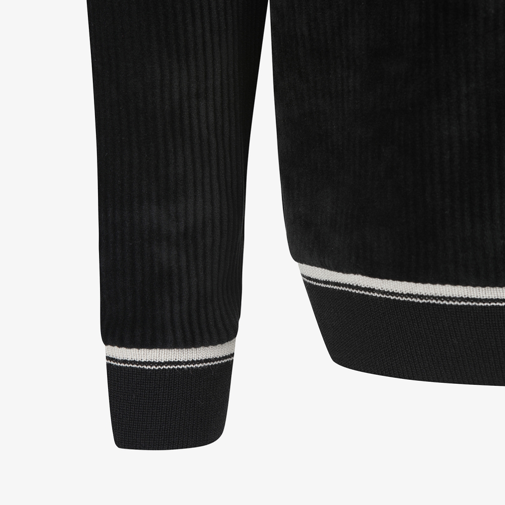 남성 사우스크로스 벨벳 터치 하이넥 스웨트 셔츠_블랙