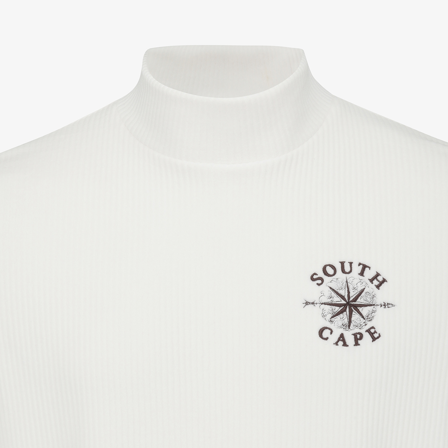 남성 사우스크로스 벨벳 터치 하이넥 스웨트 셔츠_화이트