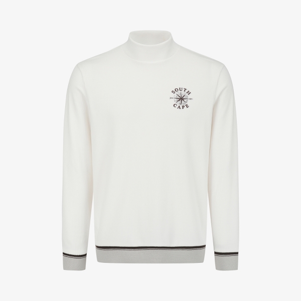 남성 사우스크로스 벨벳 터치 하이넥 스웨트 셔츠_화이트