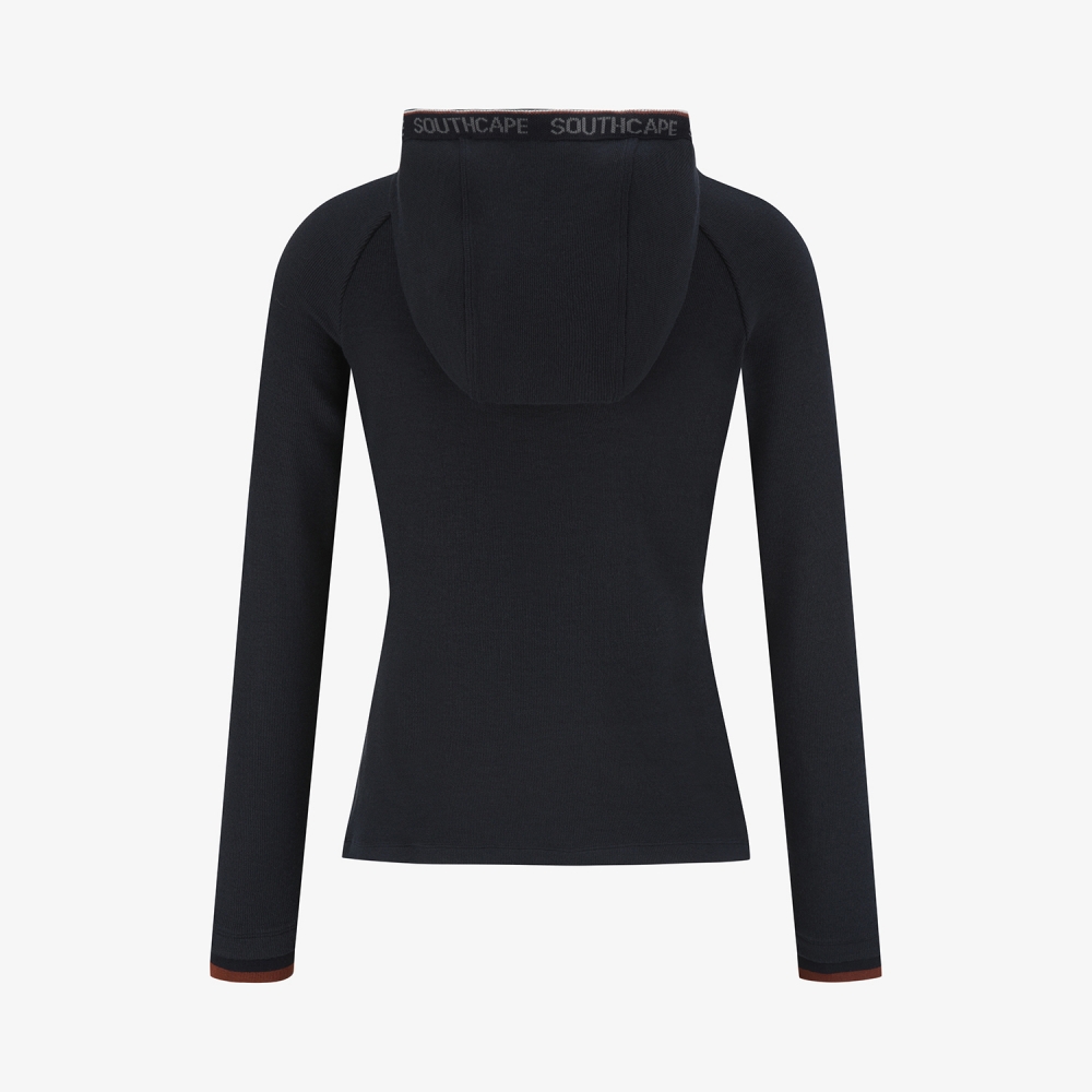 사우스케이프 여성 후드 하프집 베이스레이어_네이비