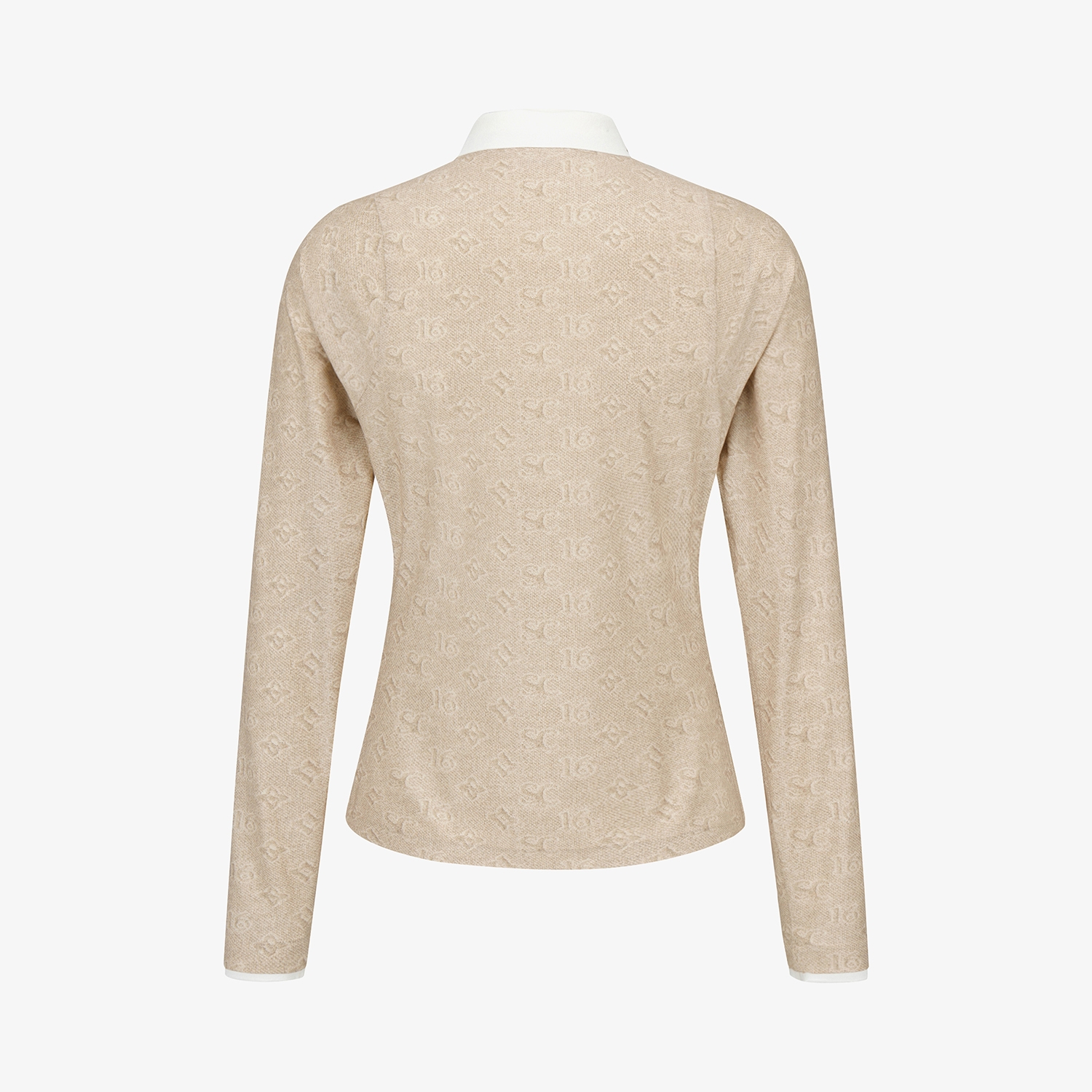 사우스케이프 여성 모노그램 패턴 카라 베이스레이어_베이지