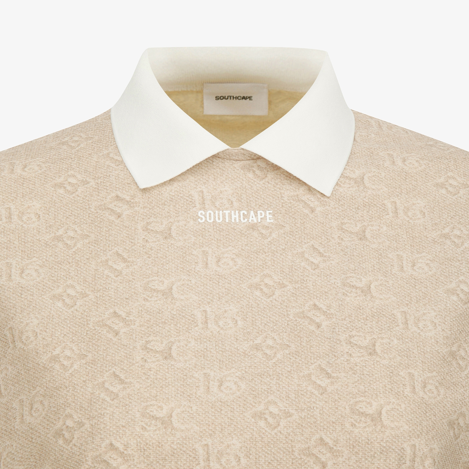 사우스케이프 여성 모노그램 패턴 카라 베이스레이어_베이지